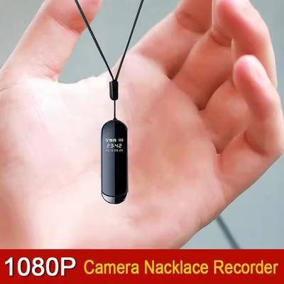 1080P Actionkamera Versteckt Weiter Blickwinkel Tragbar Klein Halskette Audio Video Stimme DV Diktiergerät 4-128GB Digitaler Rekorder Cam