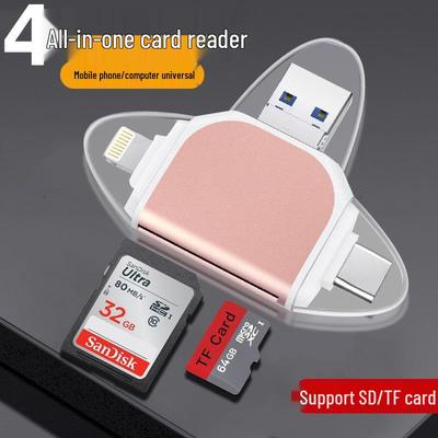 Lecteur de carte métallique à double port pour appareils Android, iOS et Type-C