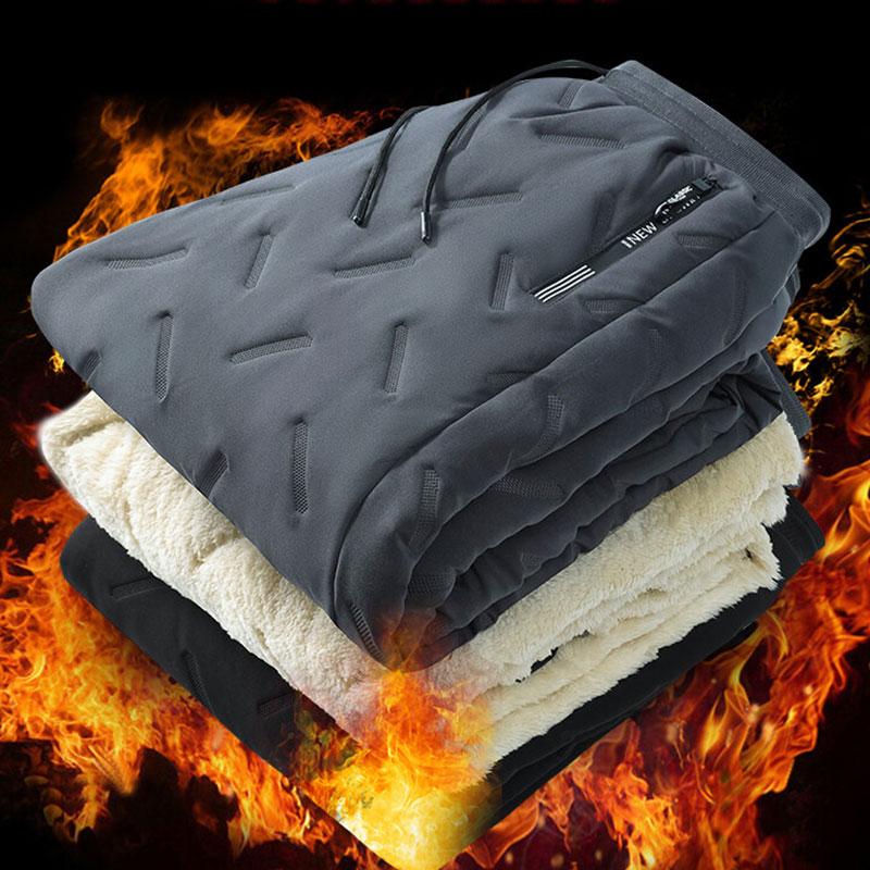 Winter Running Pant Cashmere Thicken Fleece Windproof Sweatpants Men Joggers  Cotton Warm Pants Male Waterproof Thermal Trousers