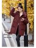 Women's Mid-Length Red Down Jacket, Winter 2024 Style, Loose Fit, Casual Thick Ankara Coat