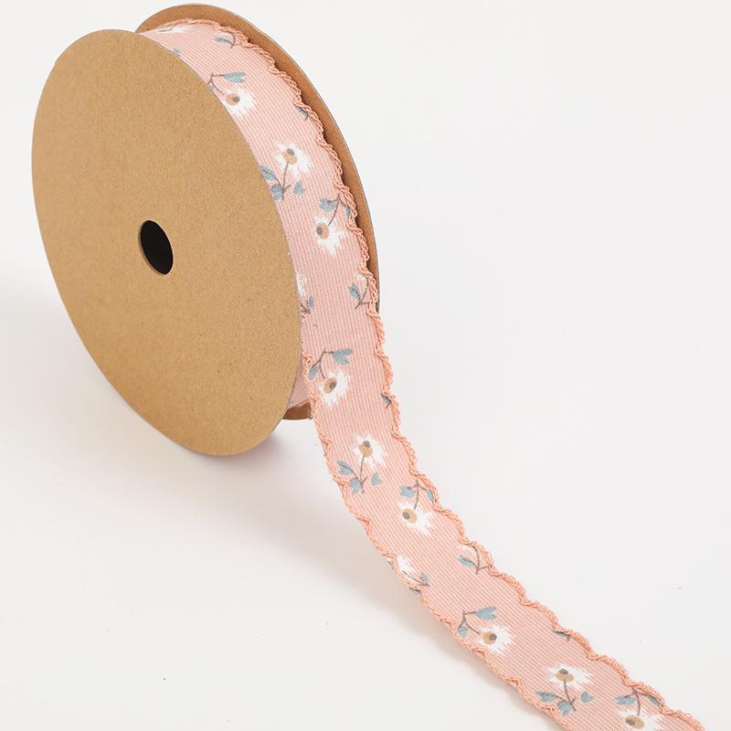 

1 Roll 2.5cm Wide Floral Cloth with Creative Gift Packaging Bow and Fresh Floral Accessories Sewing Supplies Daisy style