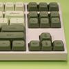 124 kláves/sada DA Profil Matcha Zelené Krytky kláves PBT Barvosublimace pro Klávesy Pro Mechanickou Klávesnici 61 64 84 9