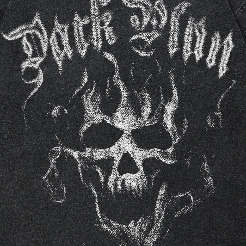 2024 Streetwear Unisex T-Shirt mit Totenkopf- und Buchstabengrafik