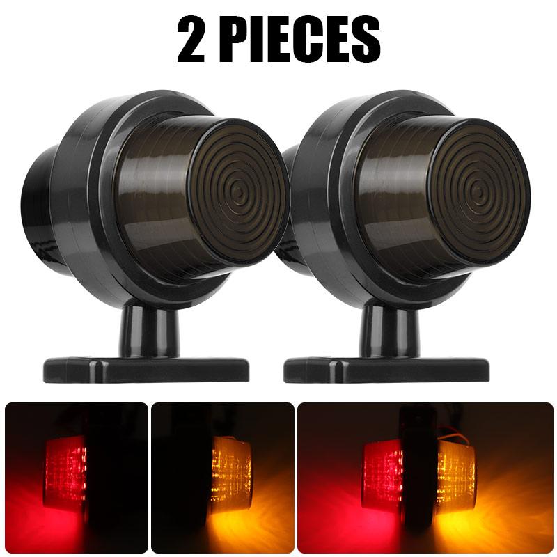 Truck LED Side Marker Light Double Face Indicator Turn Signal Light Rear Stop Warning Lamp 12V 24V For Car Trailer Lorry Van RV