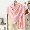 Short Beard Scarf Light Luxury High-end Cashmere Scarf Women's Winter New Korean Men's Shawl Solid Color