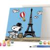 [I Love Painting] DIY Painting Canvas – Snoopy Travel, ( 25 X 25 Cm, 1 Set)