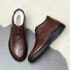 Thickened fur integrated snow boots men's genuine leather wool large cotton shoes velvet cotton shoes winter casual men's boots to keep warm