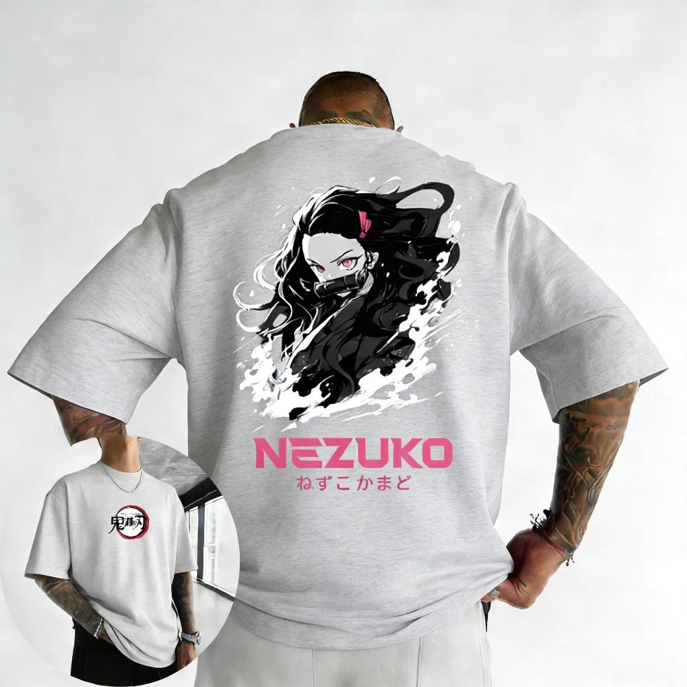 Plus Size Demon Slayer Summer Anime Printed Men and Women Tshirt Casual Parent Child Top Fashion Cotton Street Harajuku Y2K