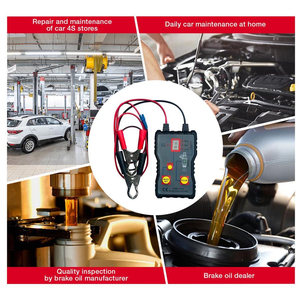 Injector Tester Tool 12V Detector Meter Diagnostic Tool for System Maintenance Performance Checks Troubleshooting Repair Shops