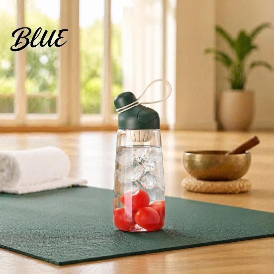 Wide Mouth Hydration Flask Tritan Plastic Water Bottle with Leak Proof Lid 600ml Capacity Fast Cup Lid Drinking Spout Sports for Fitness