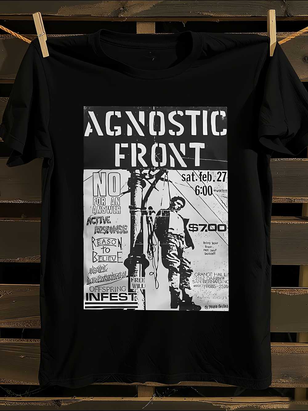 

Agnostic Front Punk Hardcore Band Logo T-Shirt Mens Tshirt Womens Tshirts with Letters Print Short Sleeves T-Shirt Casual Street Tee Shirt Top XL