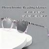 Round Frame Photochromic Reading Glasses for Women Men Ultralight Color Changing Presbyopia Vintage Eyeglasses with Plus Diopter