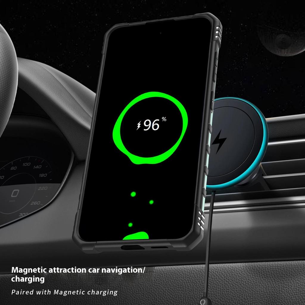 For Samsung Galaxy S25+/S24+ Case Compatible with MagSafe Four Corner Airbags PC+TPU Phone Cover