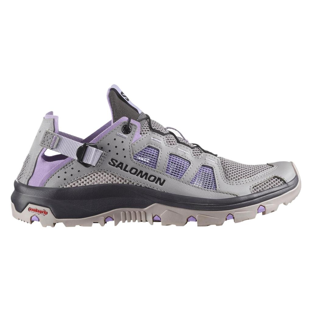 Salomon Techamphibian 5 Round Toe Comfortable Breathable Quick-Dry Traction Water Shoes Women Water Shoes Seagull-Gray 477991