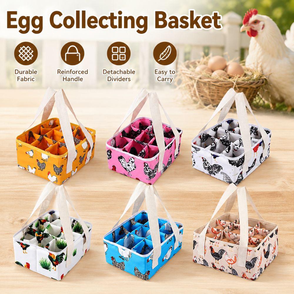 Padded Dividers Egg Collecting Basket Foldable Egg Bags Cute Egg Gathering Basket Farm Chores