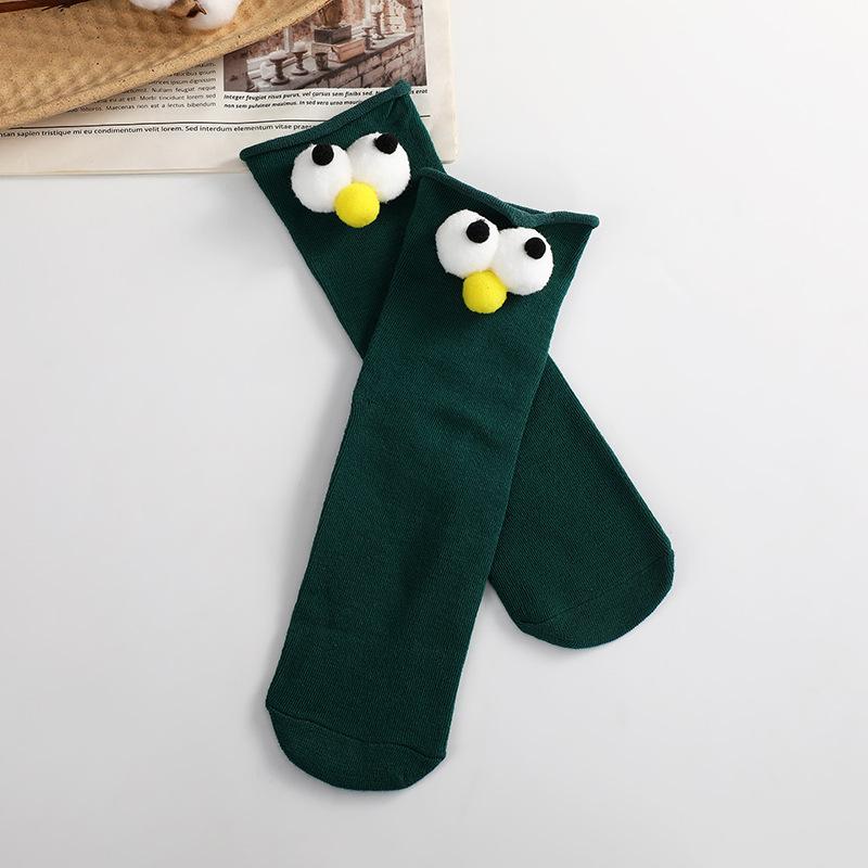 5 Paires Chaussettes Montantes 3D Stéréo Gros Yeux Couleur Bonbon