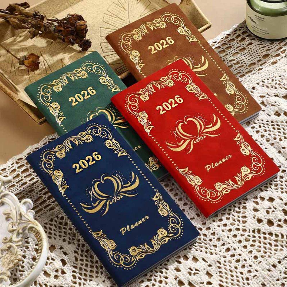 12 Months A6 Agenda Planning Notebook Pu Leather Office Work Planner To-do List Notebook Business