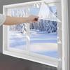 Winter window insulation kit, keeps out the cold and stays warm, adjustable clear film thickness (1 piece, white edge)