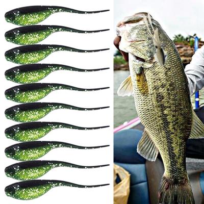 0.7g/5cm Artificial Bait Vivid Skin Catch Fishes Durable Double Color Needle Tail Soft Tadpole Bait Angling Supplies