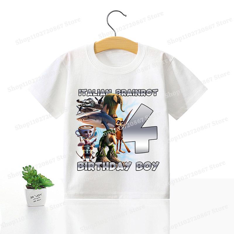Tung Tung Tung Sahur Children T-shirt Italian Brainrot Creative Cartoon Short Sleeve Household Clothes Top Fashion Anime Kid Tee