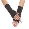 Keep Hand Warm Half Finger Gloves Women Skiing Fingerless Mitten Solid Color