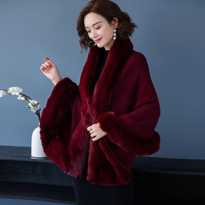 New warm outerwear autumn and winter thick shawl jacket fashionable cape women's clothing knitted sweater