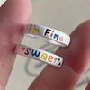 925 Sterling Silver Rings for Women Men Couple Minimalist Handmade Simple Letters Ring Party Jewelry Gift Prevent Allergy