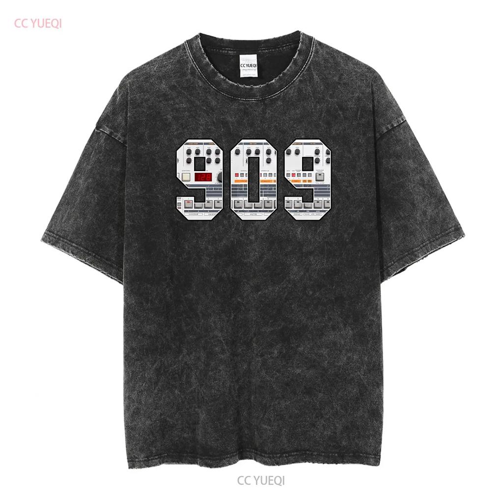 TR 909 T Shirt Vintage Drum Machine Synth vintage Washed Soft Slightly Breathable Stretched homme graphic Casual Comfortable
