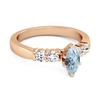 Blue Topaz Tapered Five-Stone Ring -925 Sterling Silver Rose Gold Vermeil