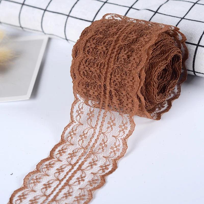 10Meters/Roll 43mm Lace Ribbon Handmade Material DIY Apparel Sewing Fabric Blue Purple Green Pink Red Black White Lace Trimming