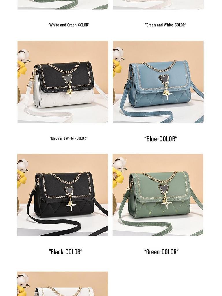 Mickey Women's Fashionable Crossbody Bag: Trendy, Textured, High-End Small Square Shoulder Bag