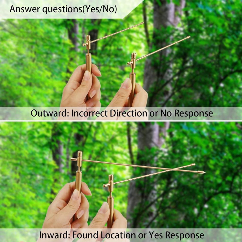 Detect Gold Water Ghost Hunting Locating Lost Items, Water Dowsing Rods Detachable Brass Spirit Rods
