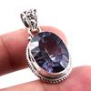 Natural Blue Mystic Topaz Gemstone 925 Solid Sterling Silver Pendant 1.4'' M0Y17