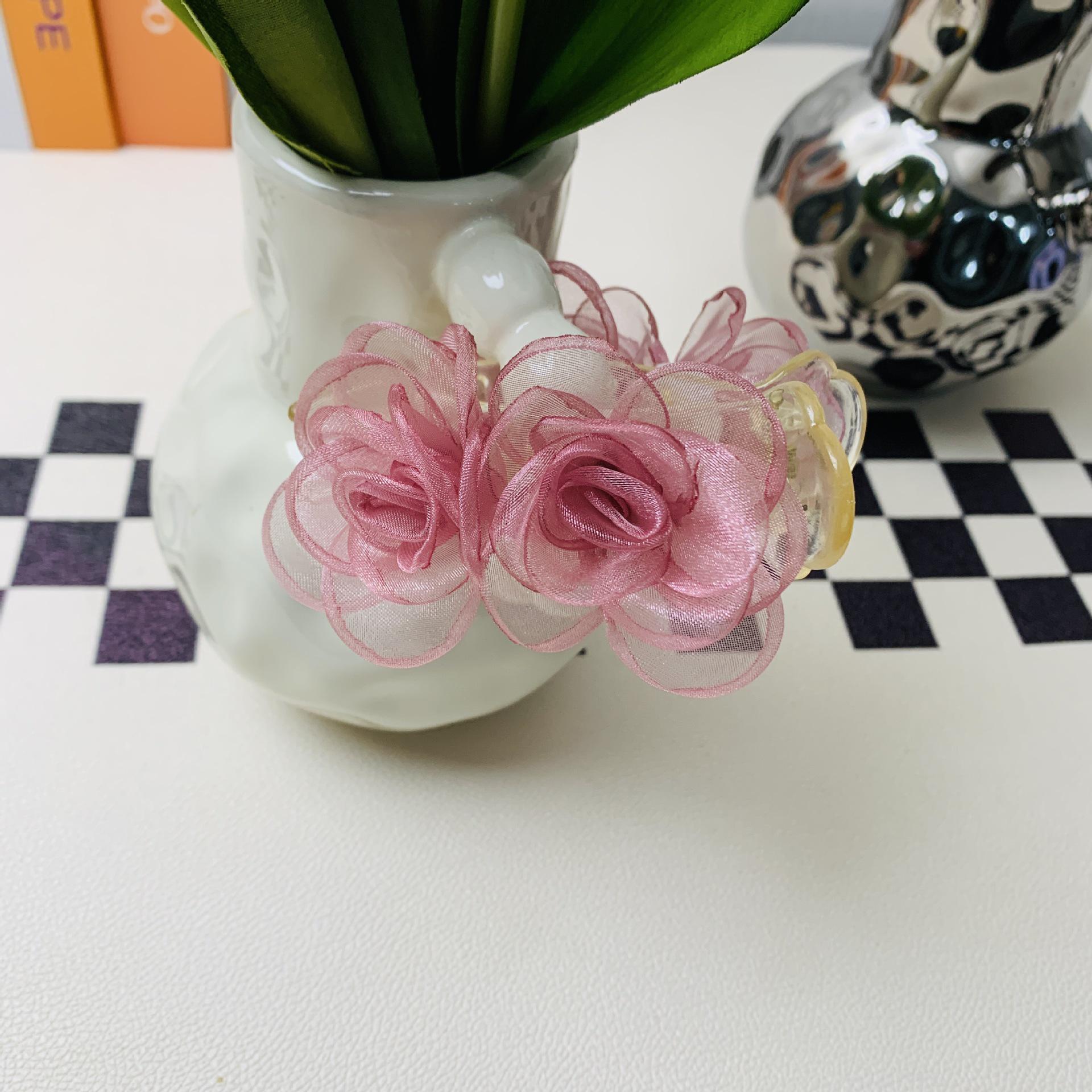 

Red Flower High-End Large Shark Claw Hair Clip for Ponytails розовый