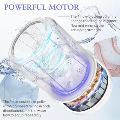 Portable Washing Machine Underwear Washer Machine Portable 1L Deep Cleaning Double Modes Rechargeable Appliance For Baby Clothes