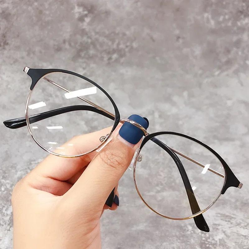 Blue Light Blocking Eye Protection Near Sight Glasses Round Frame Myopia Glasses Women Short-sighted Myopia Eyeglasses