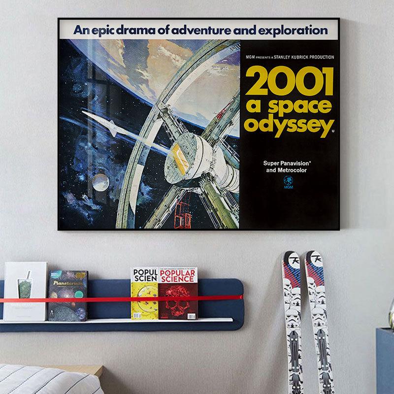 2001: A Space Odyssey Retro Sci-Fi Poster - Decorative Wall Art for Living Room or Bedroom Mural