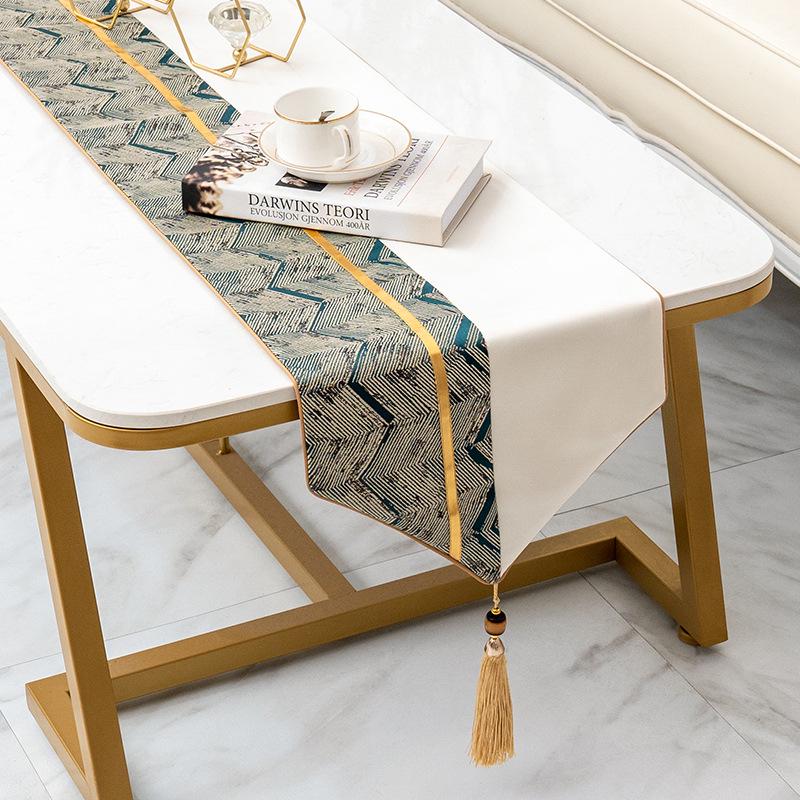 Modern Nordic Light Luxury Table Runner - Elegant High-End Coffee and Tea Table Decorative Fabric Cover.