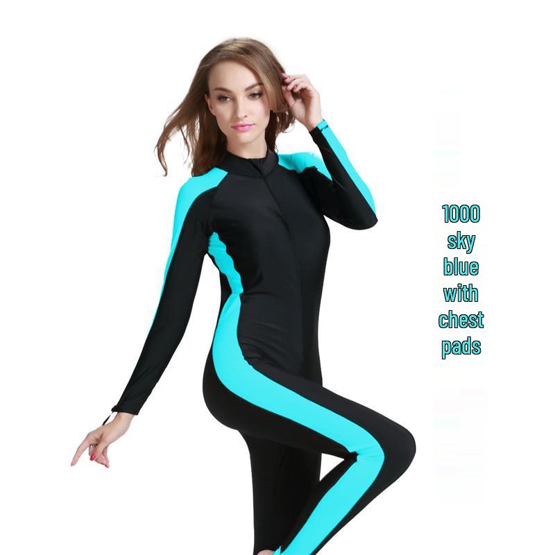 Sbart Damen Langarm Einteiler Badeanzug für Tauchen, Schnorcheln und Surfen – Übergröße Sonnenschutz Quallenanzug