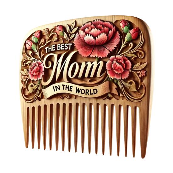 

Расческа ручной работы с цветком на День матери, антистатическая деревянная расческа, портативная для женщин, тонких, густых, коротких, длинных вьющихся волос, распутывающая и укладочная расческа