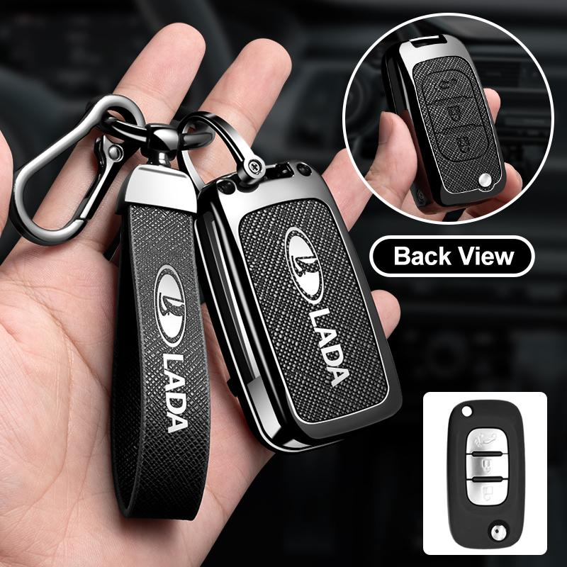 Car Zinc Alloy Key Case Bag For Lada Vesta Niva Samara Kalina Largus Priora Xray Granta Cross Key Shell Decoration Accessories