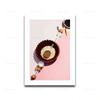 Pink Food Drink Poster Coffee Cake Cookie Macarons Croissant Canvas Painting Wall Art Pictures Kitchen Cafe Home Decor Aesthetic