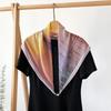 Potato Shiny National Style Silk Scarf Magnetic Buckle Necklace Pendant Square Scarf Neck Scarf Shawl Dual-purpose Sunscreen Scarf