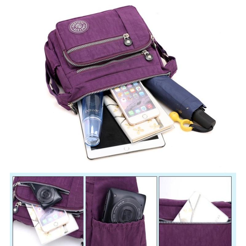 Nylon Multi-pocket Crossbody Bag for Women