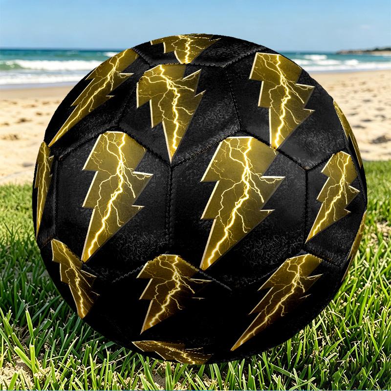 Black Adam Print Size 5 Soccer Ball, PU Wear Resistant Football for Match Training and Daily Practice, Birthday Gift for Soccer Fans