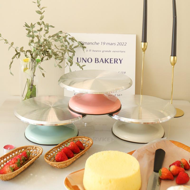 10Inch Pastry Turntable Cake Stand Aluminum Alloy Professional Pastry Rotating Tray and Pastry Accessories Decoration Tool