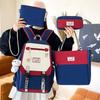 Set de 4 Piezas Mochila Estampada Transpirable Mochila de Senderismo para Exteriores con Bolsa Tote Gran Capacidad Ligera Bolsa para Estudiantes