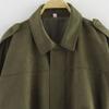 Women's Collared Zipper Button Jacket Outerwear