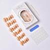 30Pcs Fall Orange Press On Nails Medium Almond Acrylic Fake Nails Polish Painting Autumn Thanksgiving Maple Leaf Pumpkin Glue On Nails Orange French