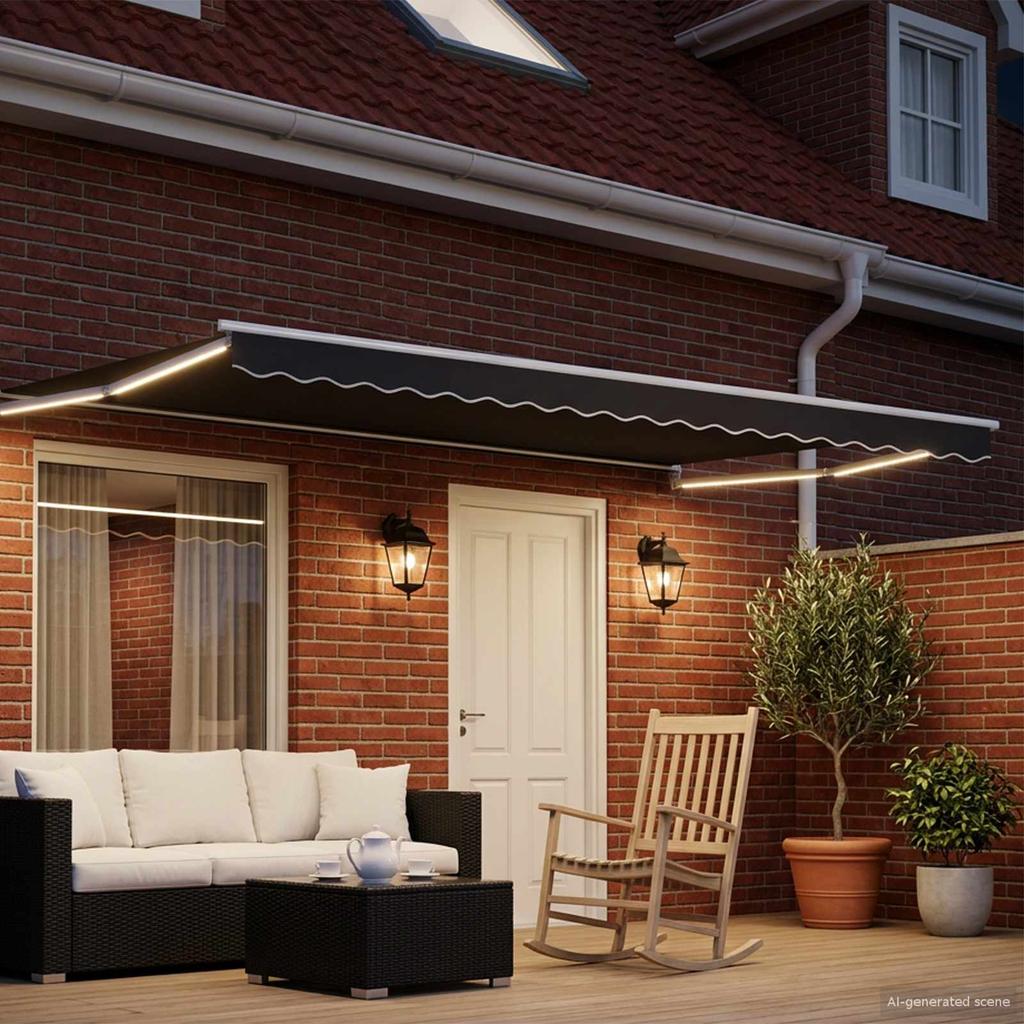 Electric Retractable Awning Anthracite 4 X 2 M